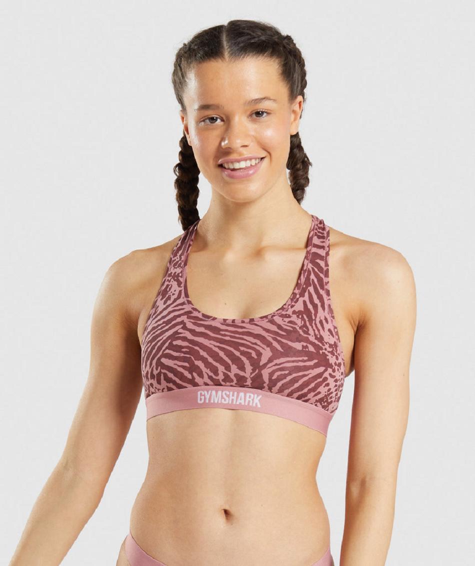 Bralette Gymshark Algodon Mujer Rosas | CO 2955GSO